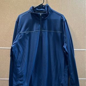 NWOT Calvin Klein Blue 1/2 Zip Pullover Long Sleeve Blue Shirt Mens Large
